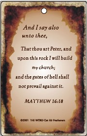 Air Fresheners - Contact us for more information on our gospel novelty items and air fresheners featuring a variety of fragrances and inspirational bible passages to choose from.