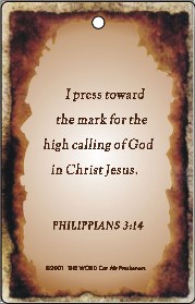 Air Fresheners - Contact us for more information on our gospel novelty items and air fresheners featuring a variety of fragrances and inspirational bible passages to choose from.