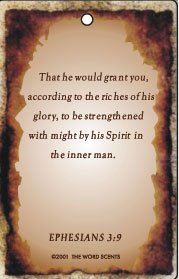 Ephesians: 3:9 Air Fresheners - Contact us for more information on our gospel novelty items and air fresheners featuring a variety of fragrances and inspirational bible passages to choose from.